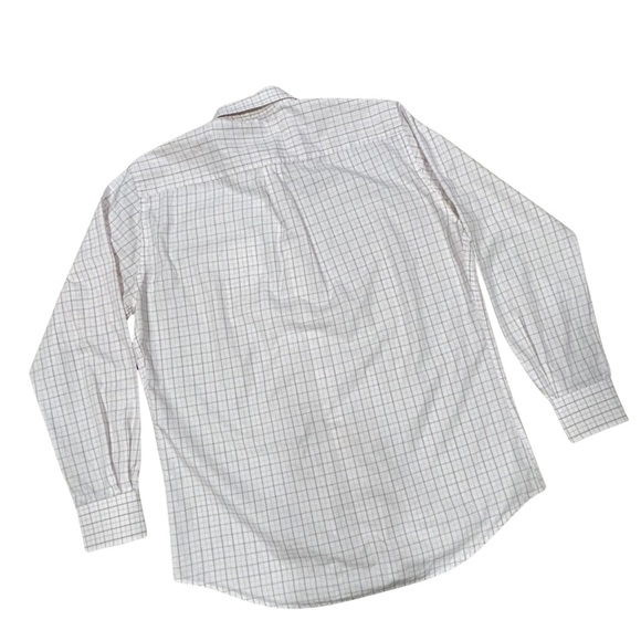 Peter Millar Long-Sleeve Plaid Shirt Large Brown /Pink Cotton Pocket Button Up - Picture 6 of 8